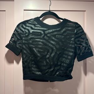 Black Geometric Patterned Top